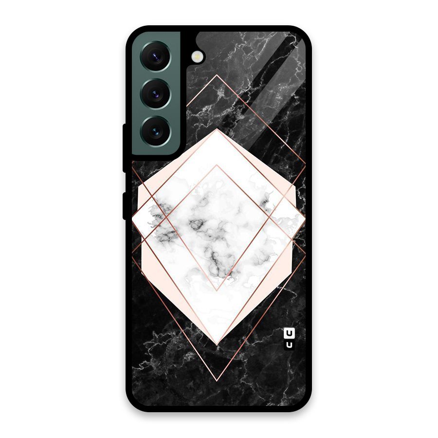 Marble Texture Print Glass Back Case for Galaxy S22 5G