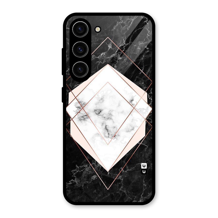 Marble Texture Print Glass Back Case for Galaxy S23