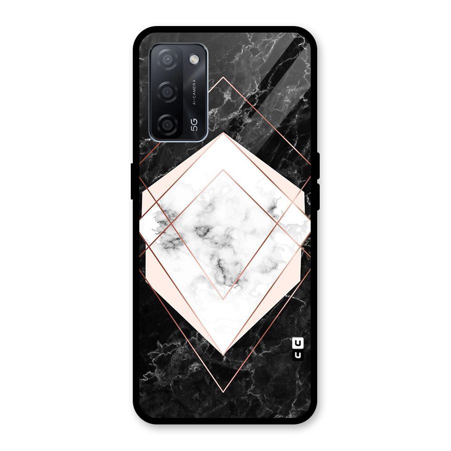 Marble Texture Print Glass Back Case for Oppo A53s 5G