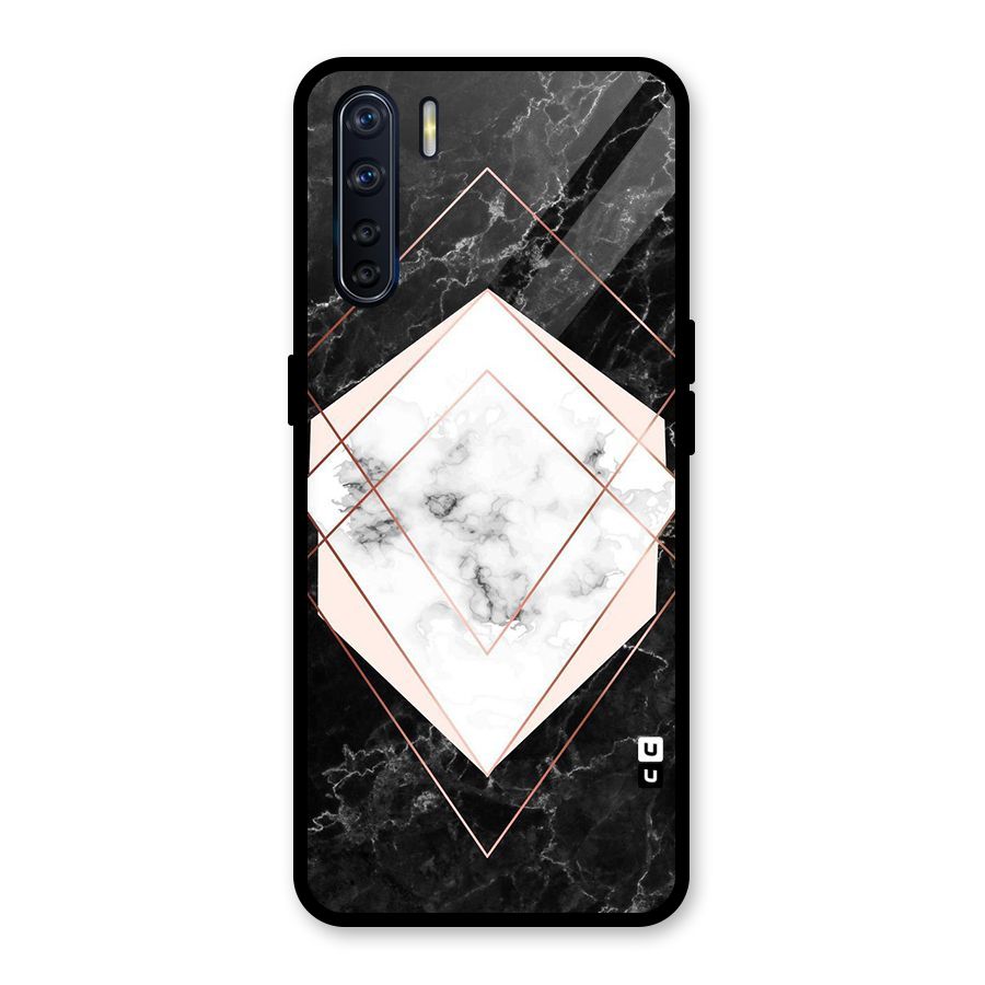 Marble Texture Print Glass Back Case for Oppo F15
