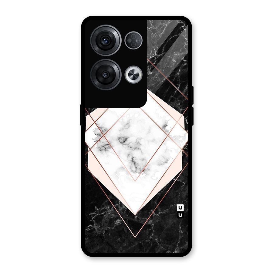 Marble Texture Print Glass Back Case for Oppo Reno8 Pro 5G