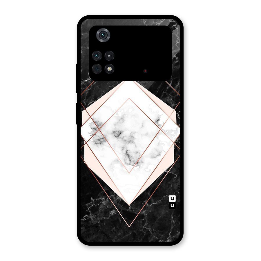 Marble Texture Print Glass Back Case for Poco M4 Pro 4G