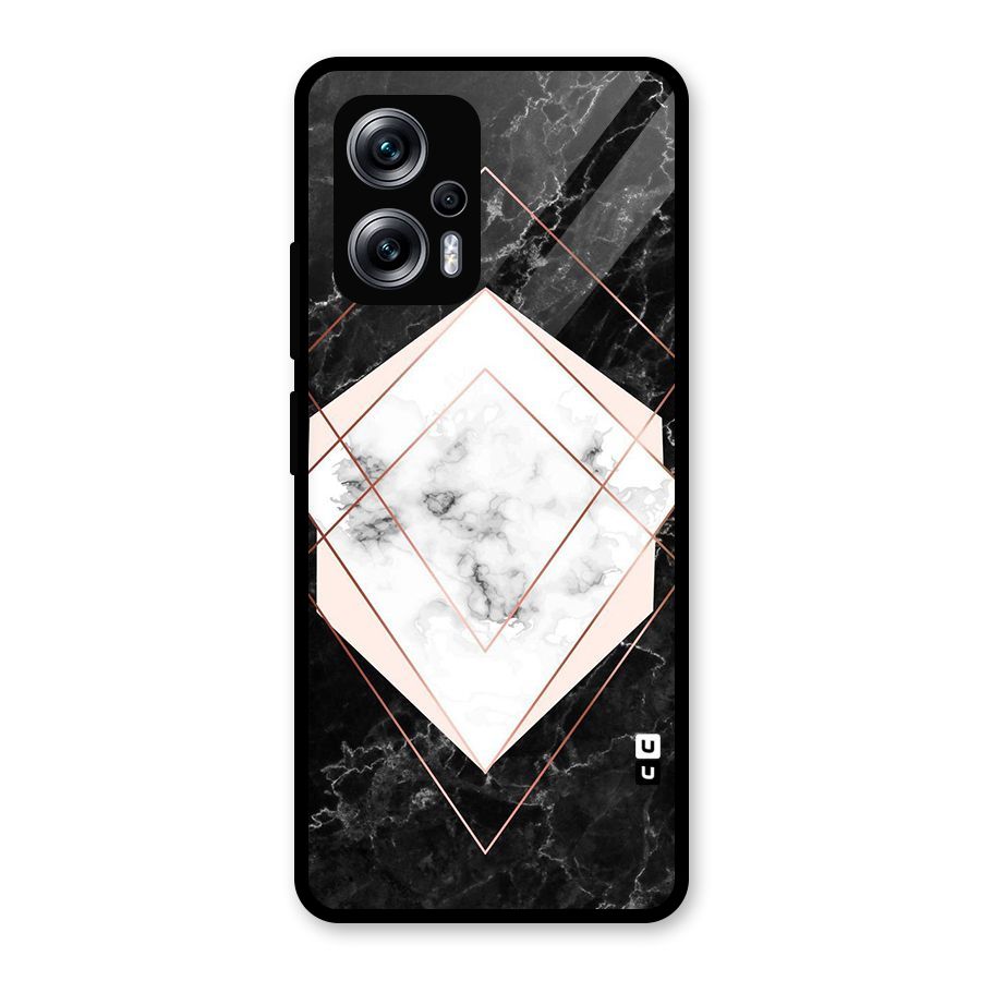 Marble Texture Print Glass Back Case for Redmi K50i