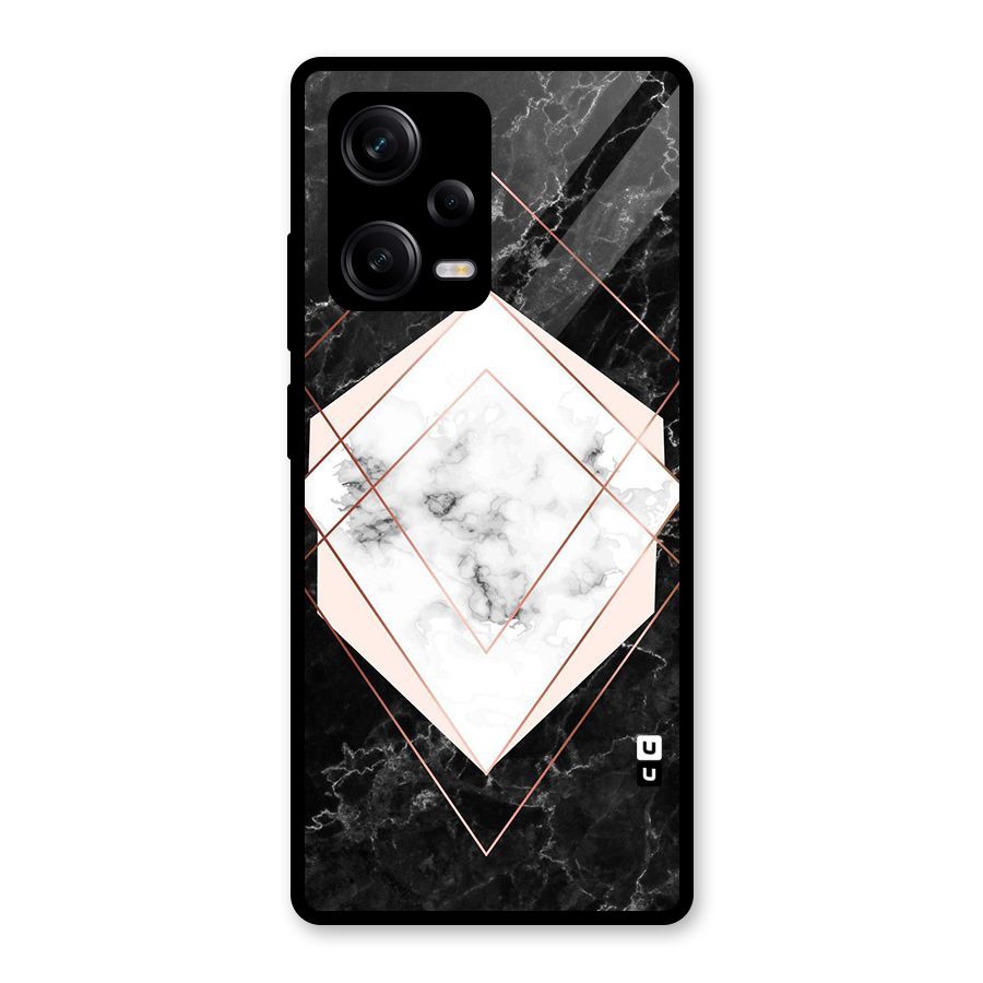 Marble Texture Print Glass Back Case for Redmi Note 12 Pro