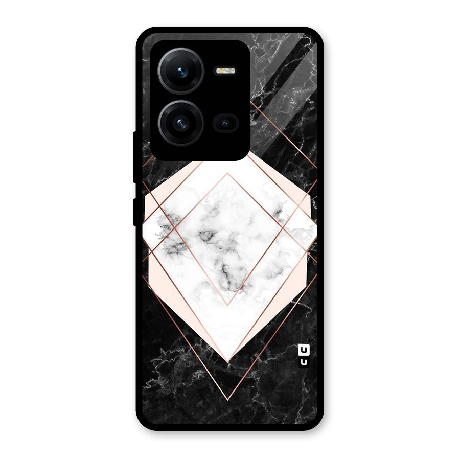 Marble Texture Print Glass Back Case for Vivo V25