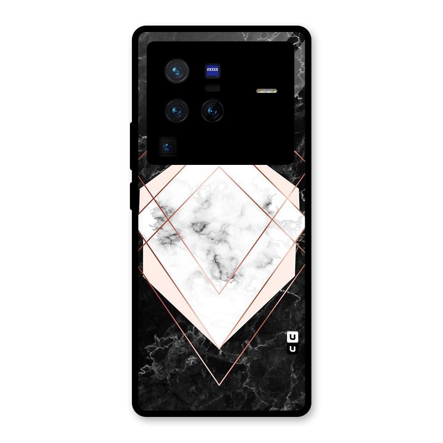 Marble Texture Print Glass Back Case for Vivo X80 Pro