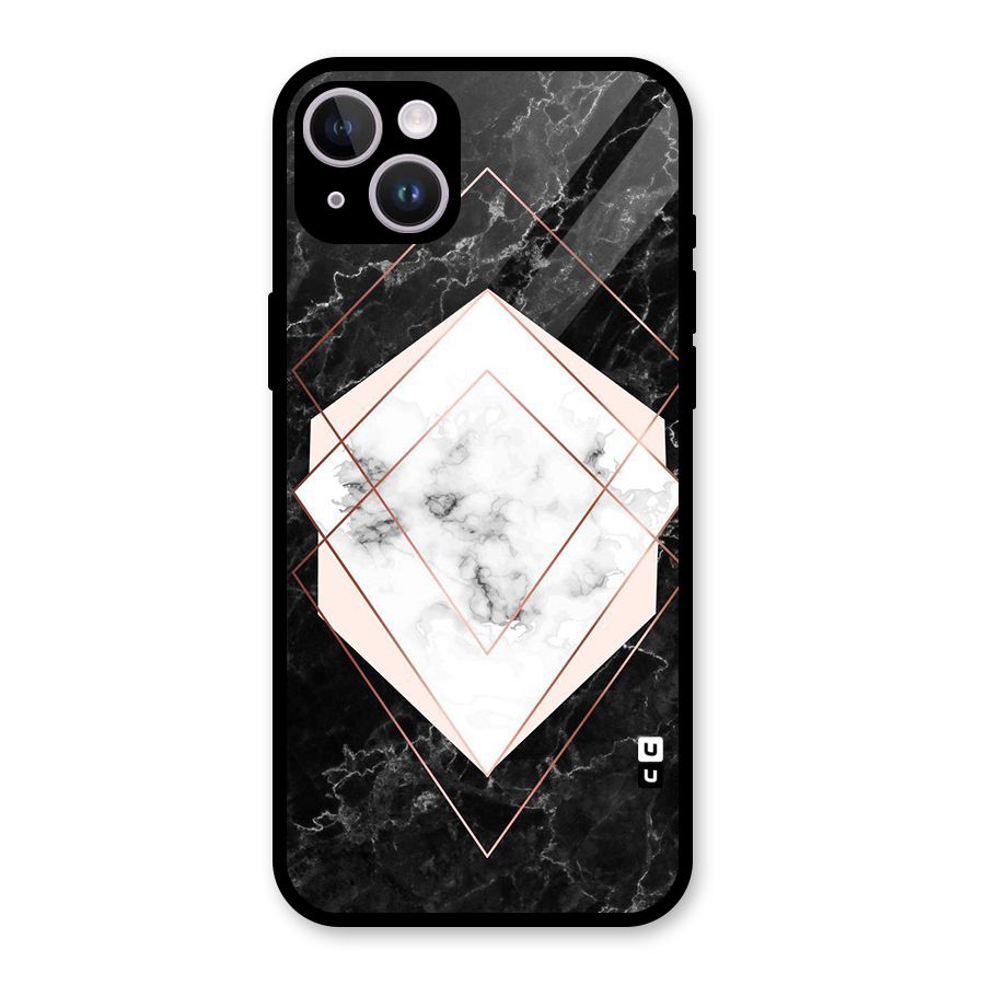 Marble Texture Print Glass Back Case for iPhone 14 Plus