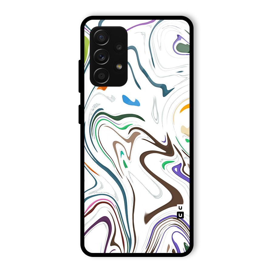 Marbled Printed Art Glass Back Case for Galaxy A53 5G
