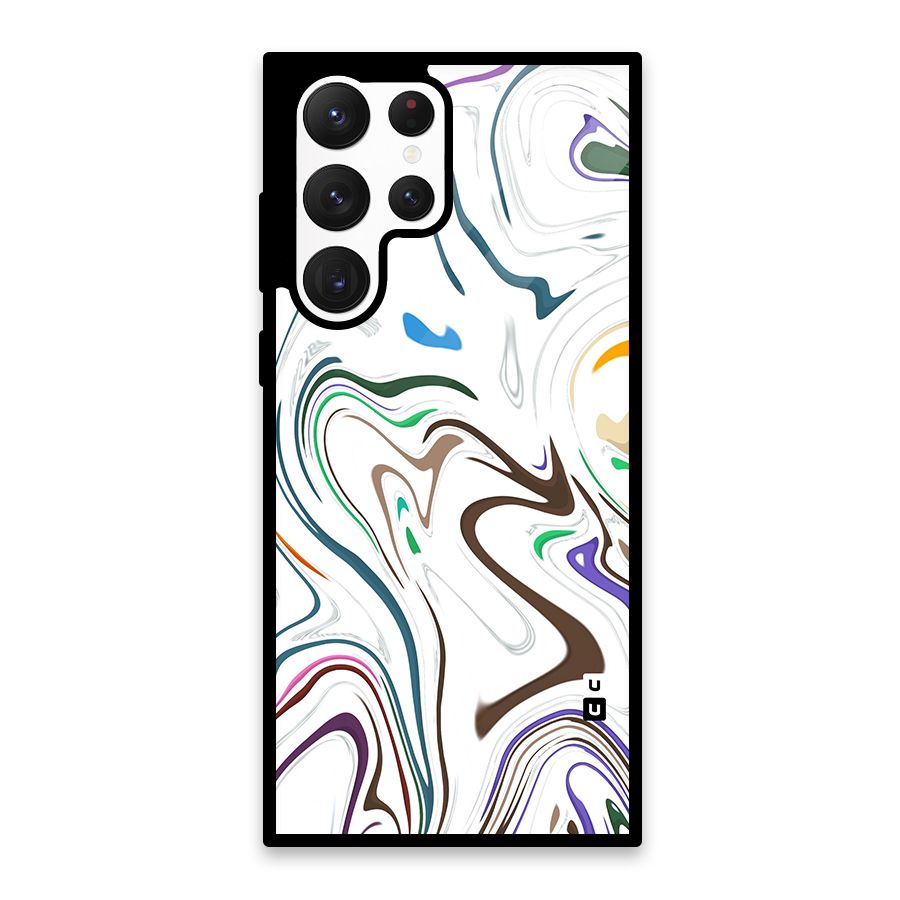 Marbled Printed Art Glass Back Case for Galaxy S22 Ultra 5G