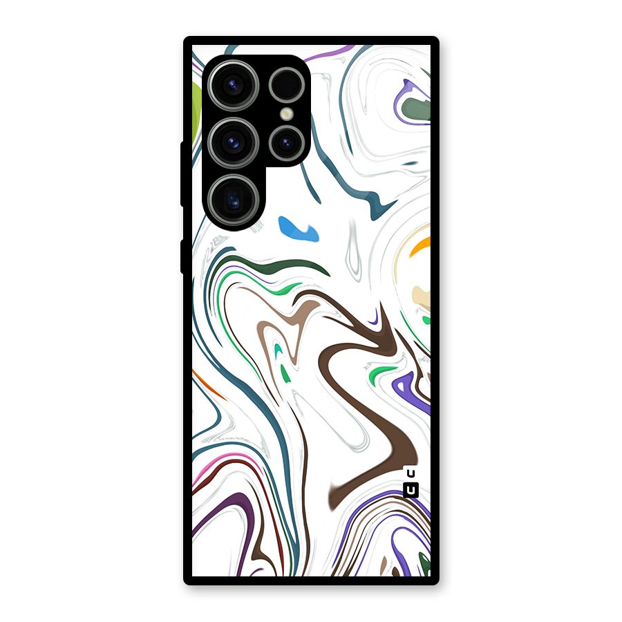 Marbled Printed Art Glass Back Case for Galaxy S23 Ultra