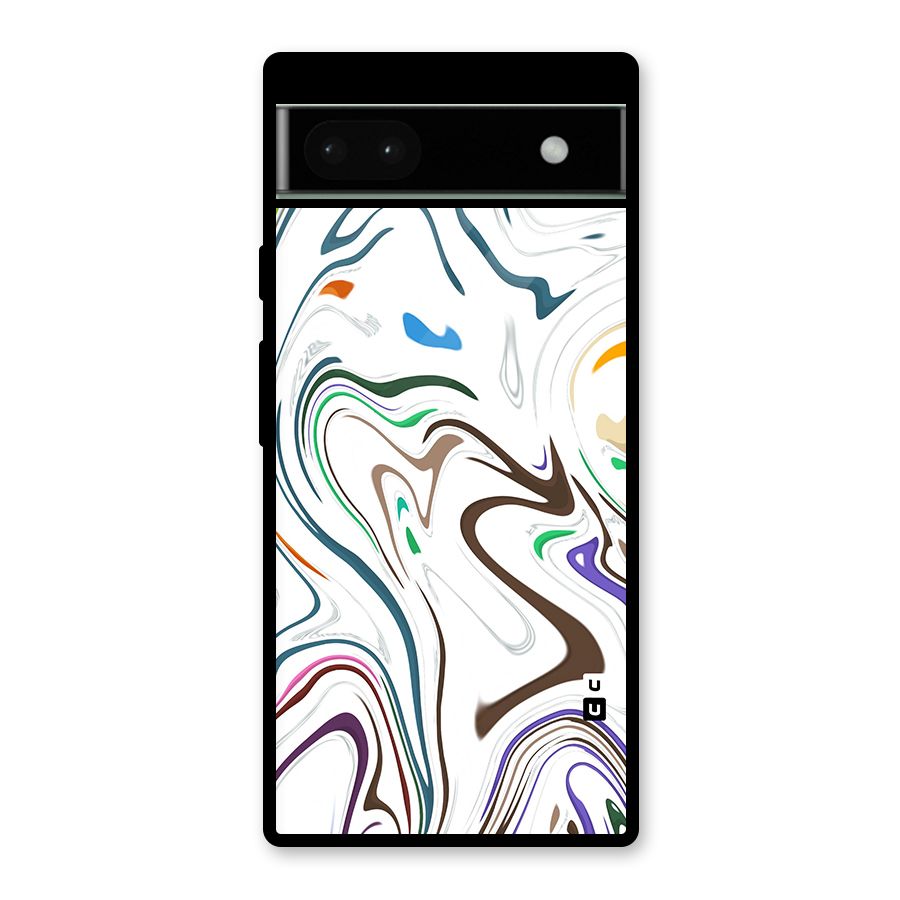 Marbled Printed Art Glass Back Case for Google Pixel 6a