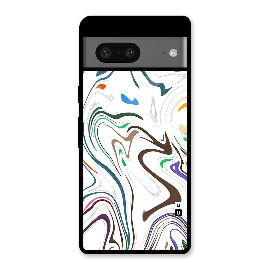 Marbled Printed Art Glass Back Case for Google Pixel 7