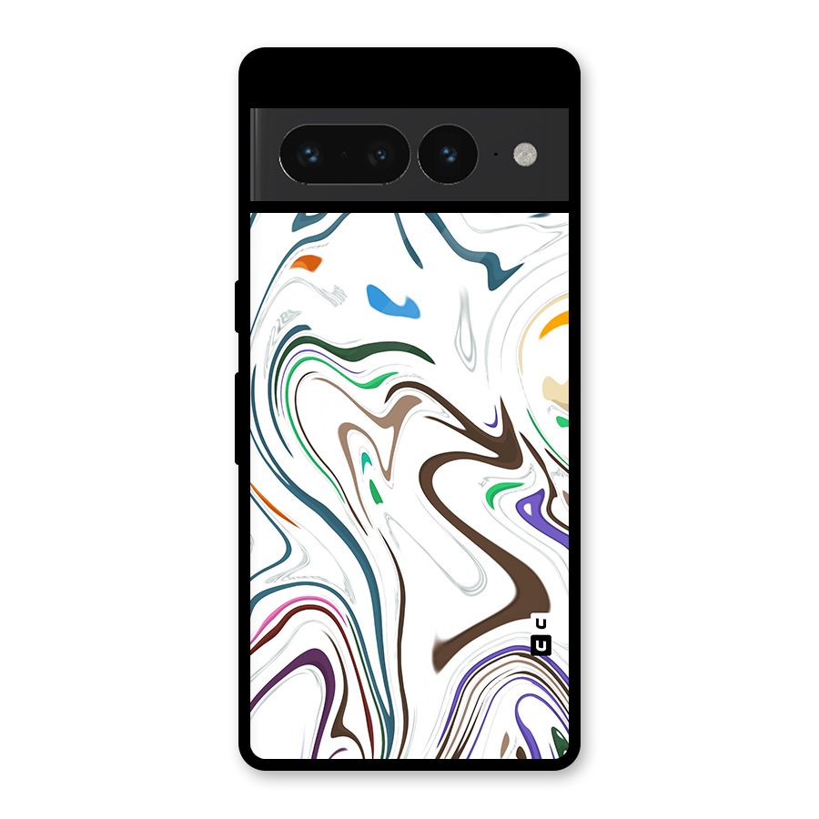 Marbled Printed Art Glass Back Case for Google Pixel 7 Pro