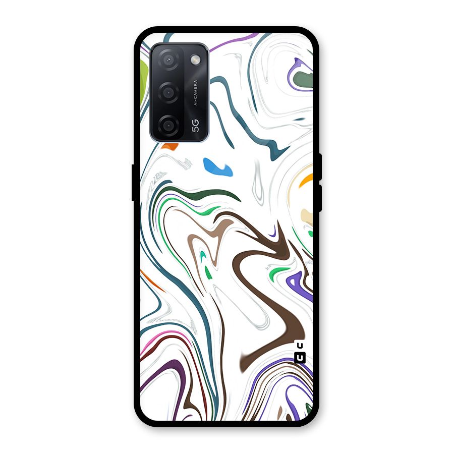 Marbled Printed Art Glass Back Case for Oppo A53s 5G
