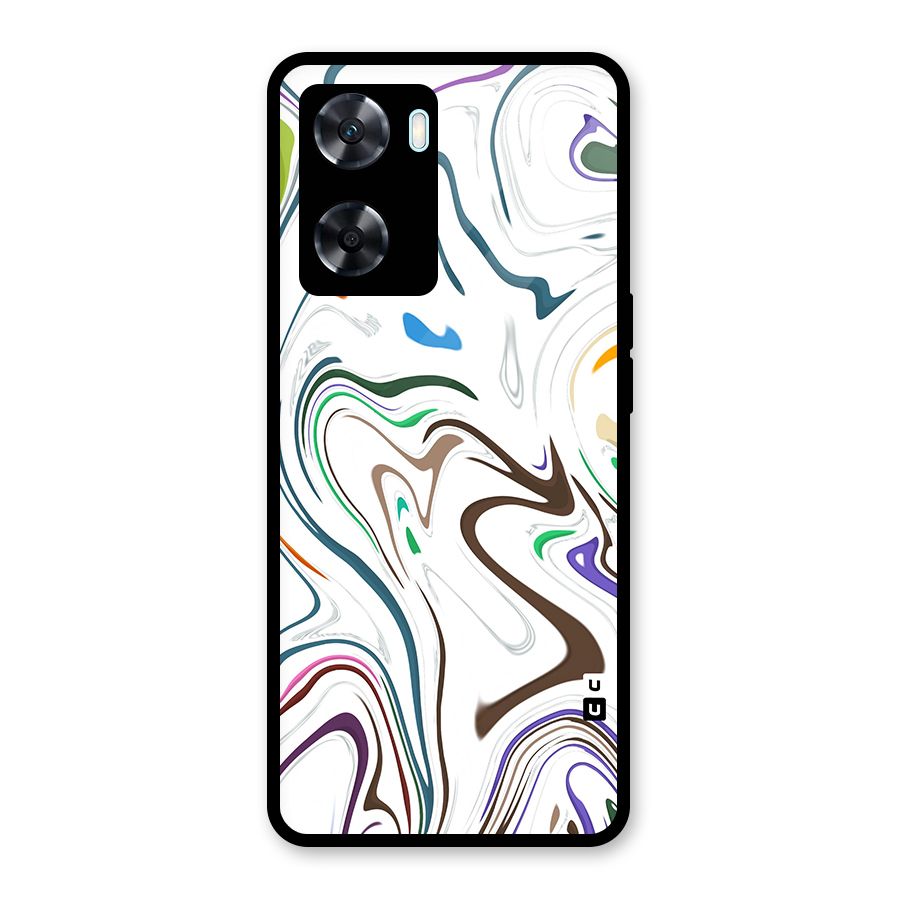 Marbled Printed Art Glass Back Case for Oppo A77