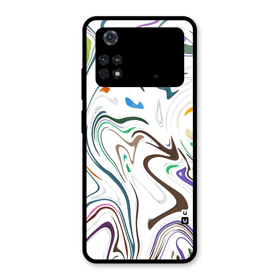 Marbled Printed Art Glass Back Case for Poco M4 Pro 4G