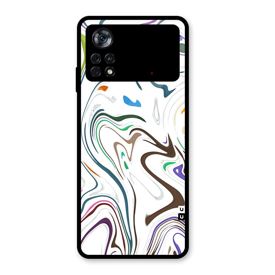 Marbled Printed Art Glass Back Case for Poco X4 Pro 5G
