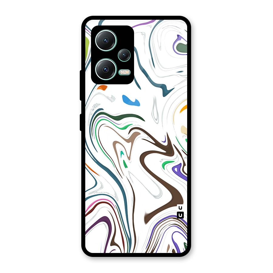 Marbled Printed Art Glass Back Case for Redmi Note 12 5G