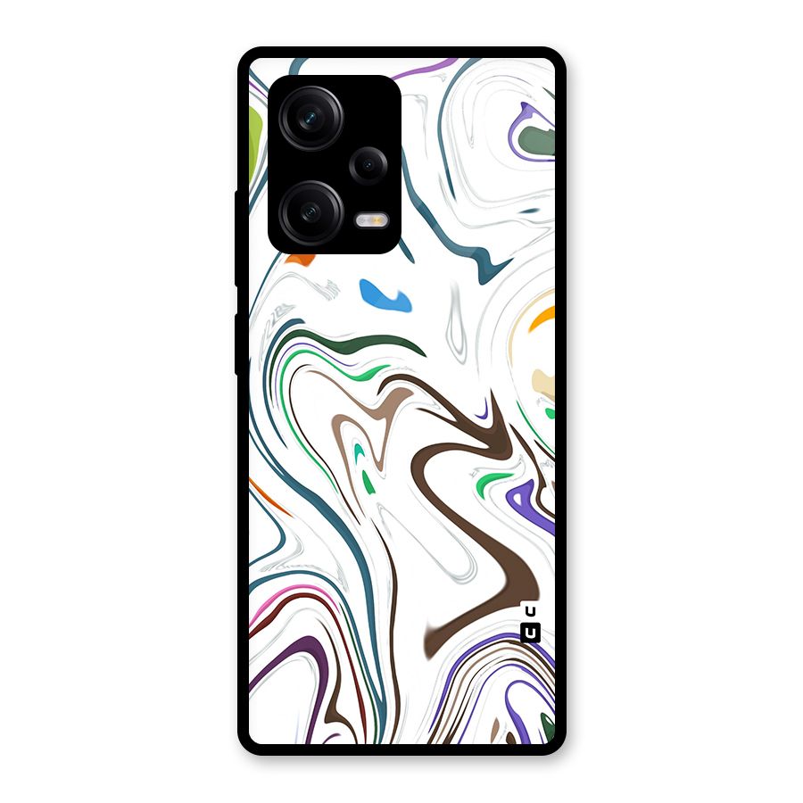 Marbled Printed Art Glass Back Case for Redmi Note 12 Pro
