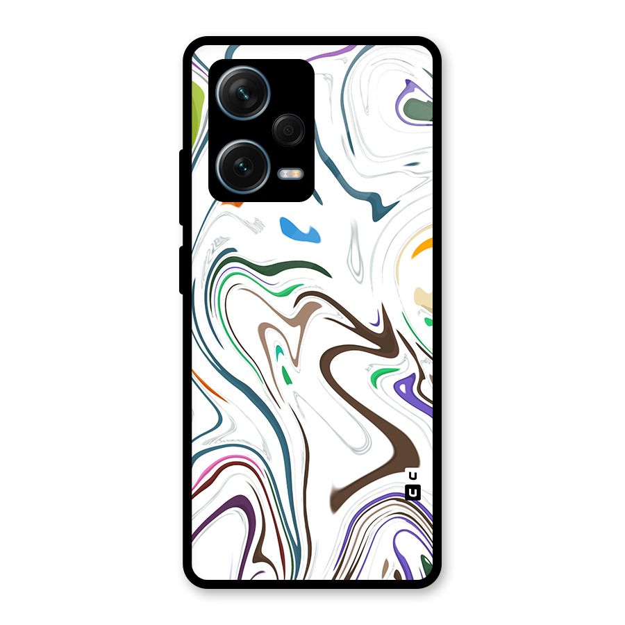 Marbled Printed Art Glass Back Case for Redmi Note 12 Pro Plus 5G