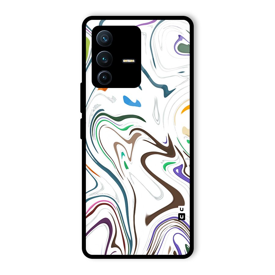 Marbled Printed Art Glass Back Case for Vivo V23 Pro