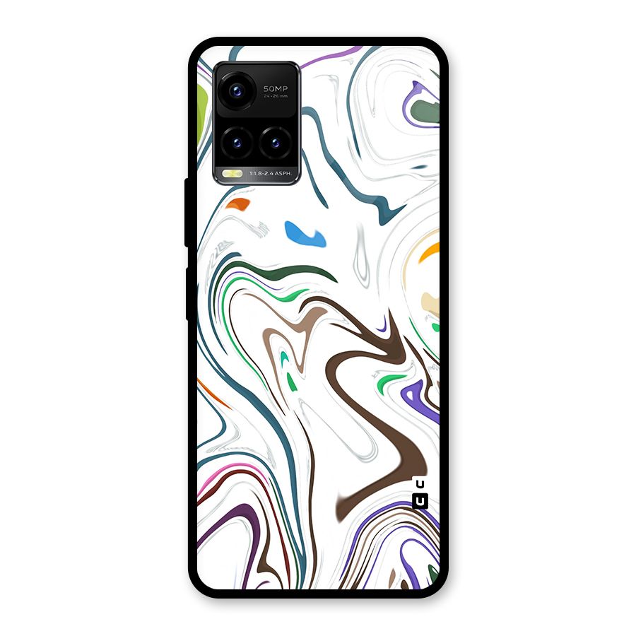 Marbled Printed Art Glass Back Case for Vivo Y21A