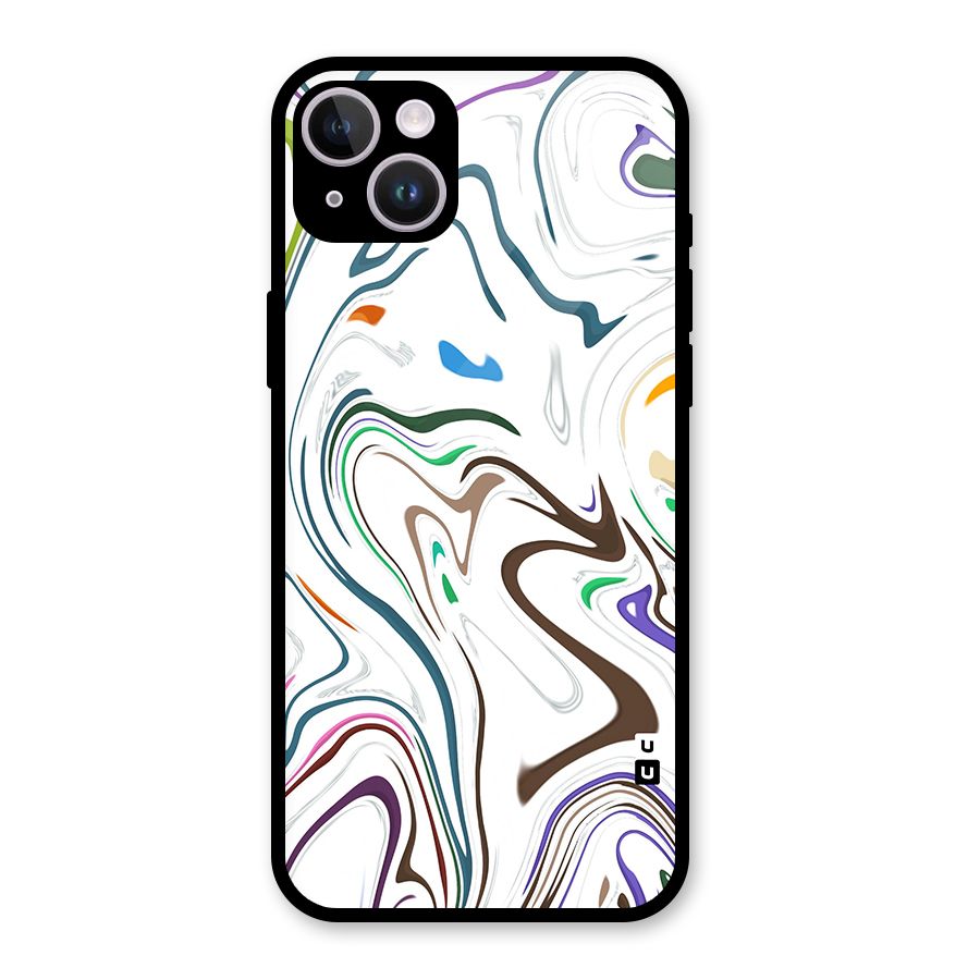 Marbled Printed Art Glass Back Case for iPhone 14 Plus