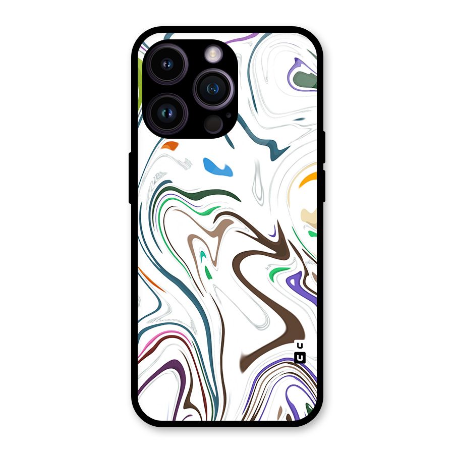Marbled Printed Art Glass Back Case for iPhone 14 Pro Max