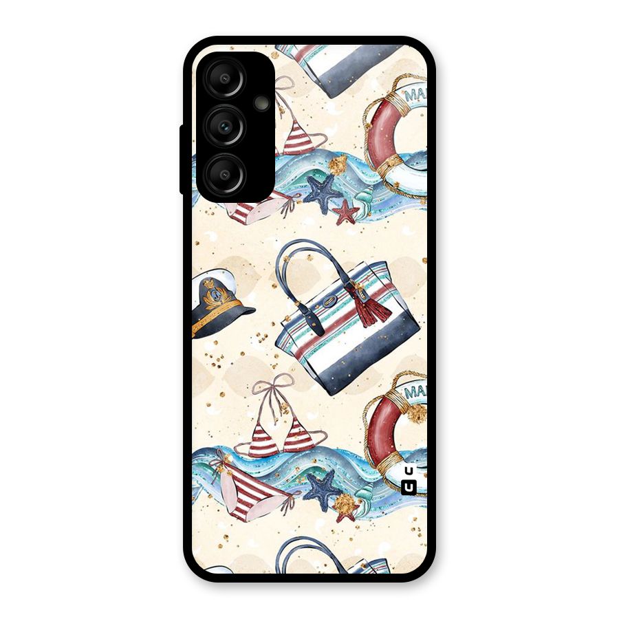 Marine Bag Design Glass Back Case for Galaxy A14 5G