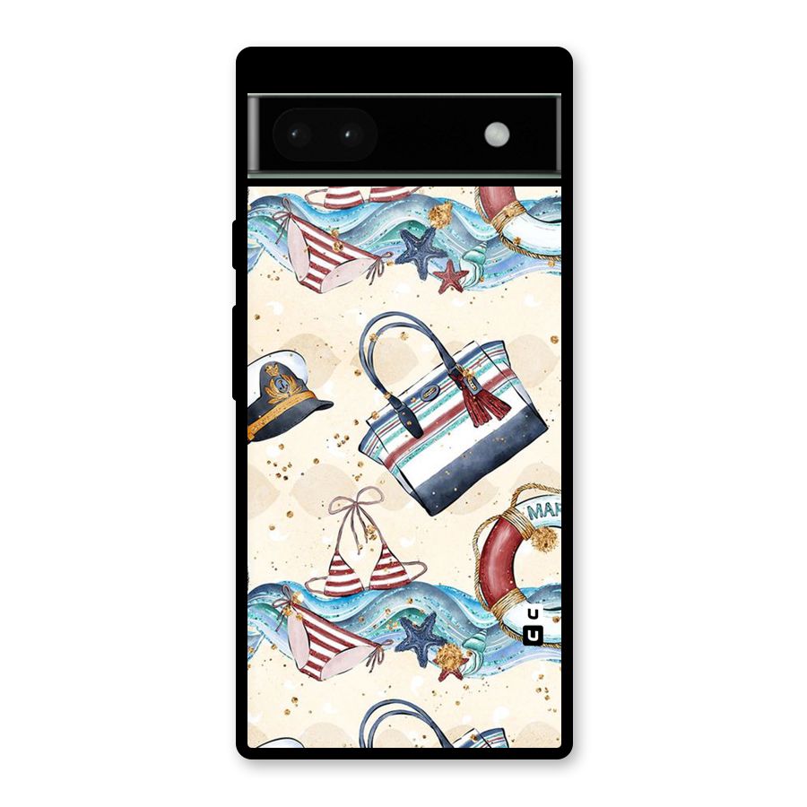 Marine Bag Design Glass Back Case for Google Pixel 6a