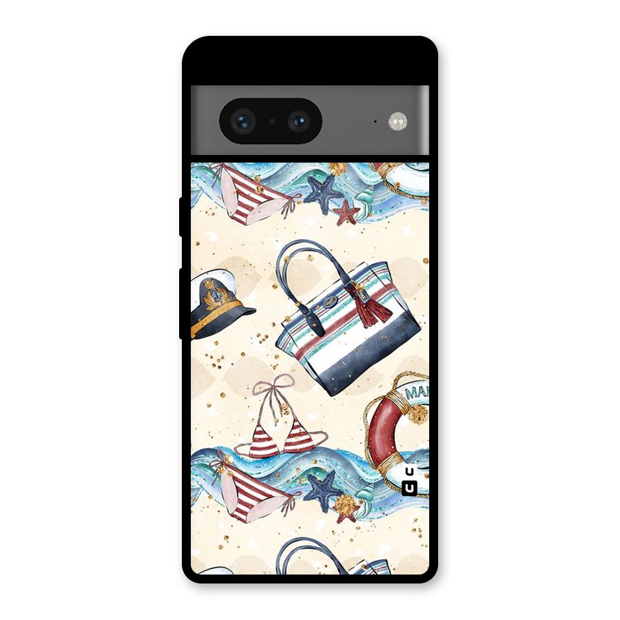 Marine Bag Design Glass Back Case for Google Pixel 7