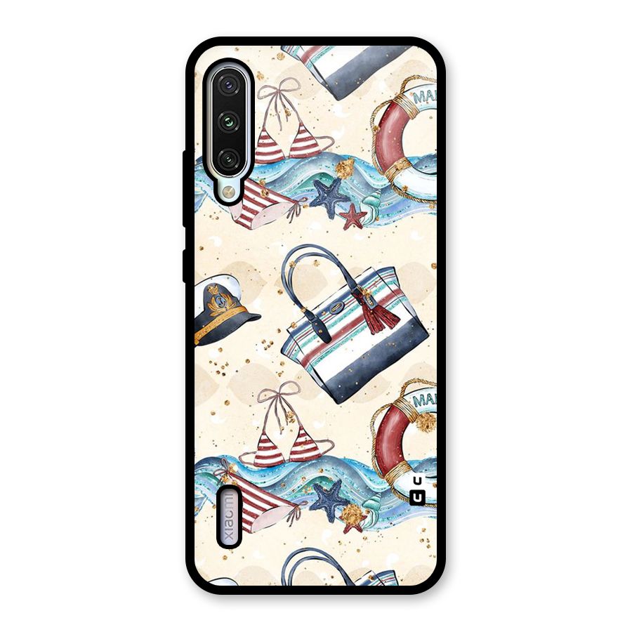 Marine Bag Design Glass Back Case for Mi A3