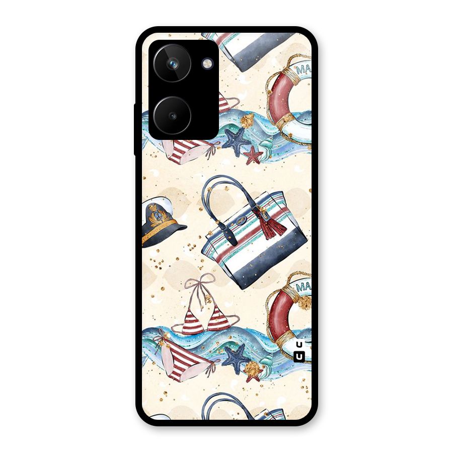Marine Bag Design Glass Back Case for Realme 10