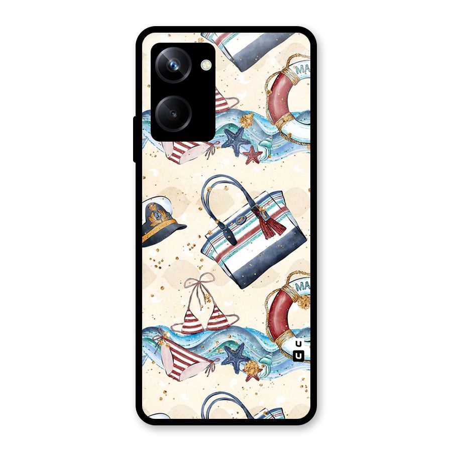 Marine Bag Design Glass Back Case for Realme 10 Pro