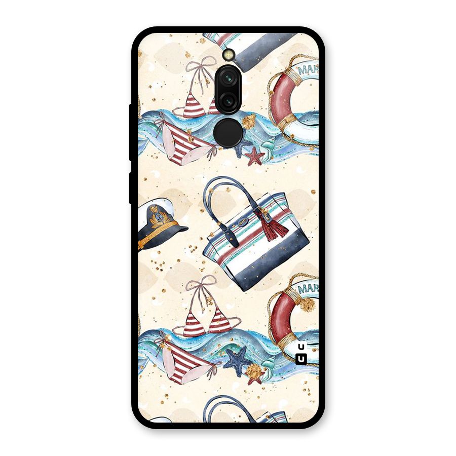 Marine Bag Design Glass Back Case for Redmi 8