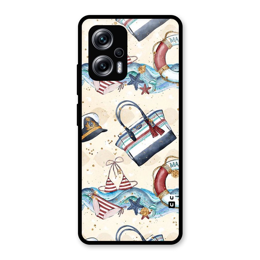 Marine Bag Design Glass Back Case for Redmi K50i