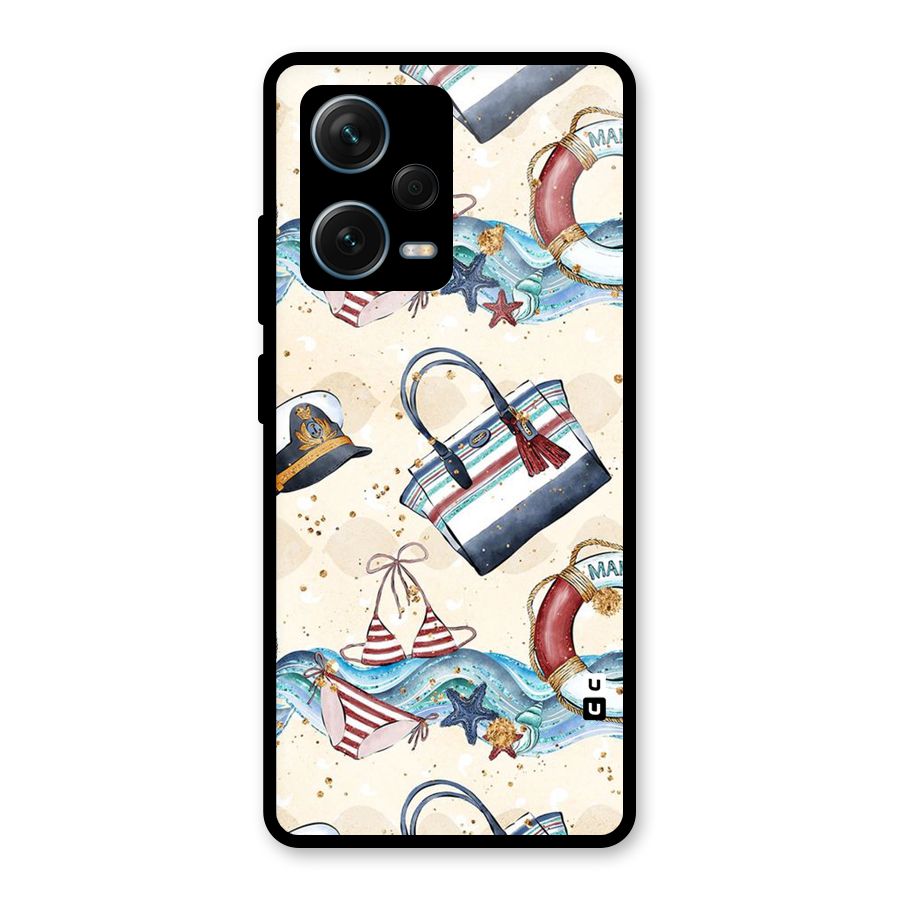 Marine Bag Design Glass Back Case for Redmi Note 12 Pro Plus 5G