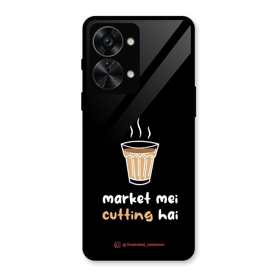 Market Mei Cutting Hai Black Glass Back Case for OnePlus Nord 2T