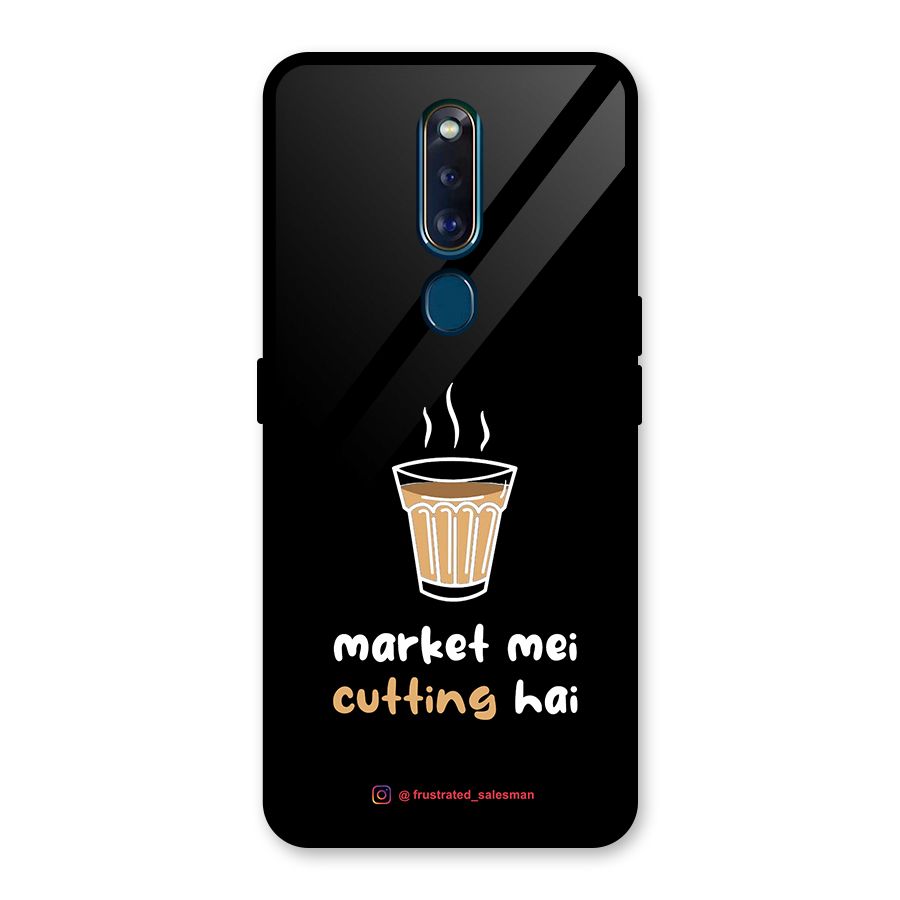 Market Mei Cutting Hai Black Glass Back Case for Oppo F11 Pro