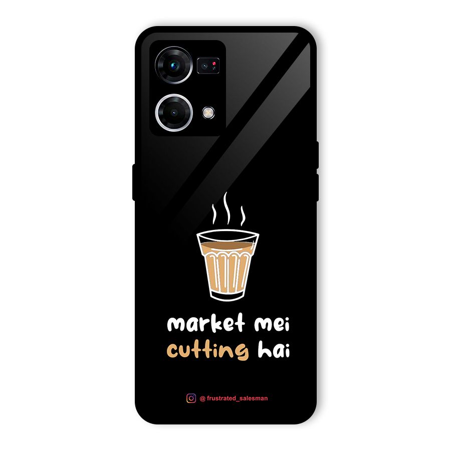 Market Mei Cutting Hai Black Glass Back Case for Oppo F21s Pro 4G