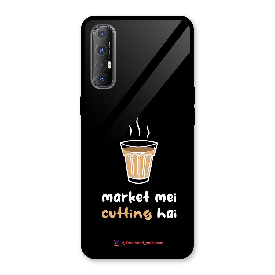 Market Mei Cutting Hai Black Glass Back Case for Oppo Reno3 Pro