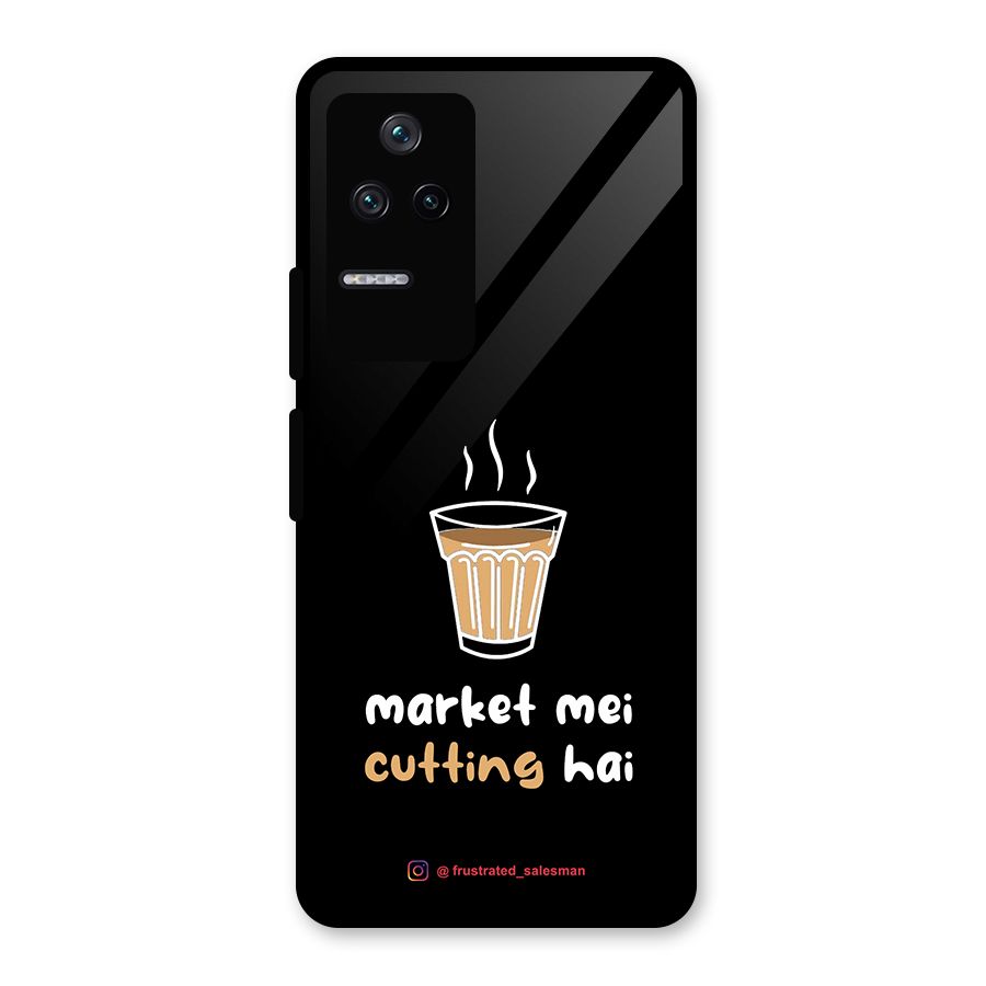 Market Mei Cutting Hai Black Glass Back Case for Poco F4 5G