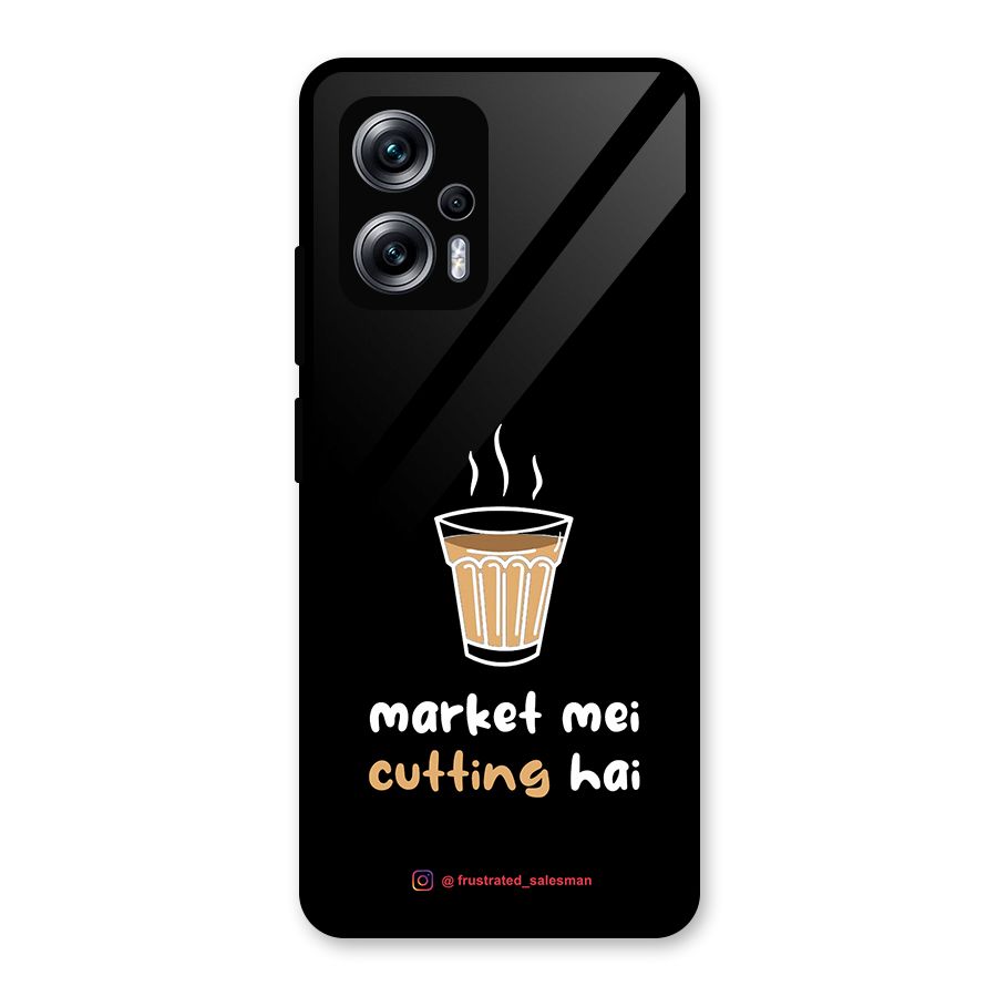 Market Mei Cutting Hai Black Glass Back Case for Redmi K50i