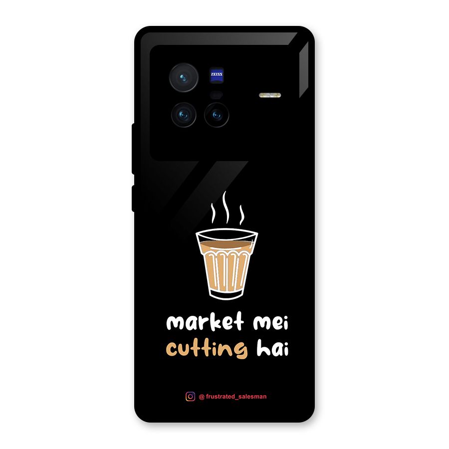 Market Mei Cutting Hai Black Glass Back Case for Vivo X80