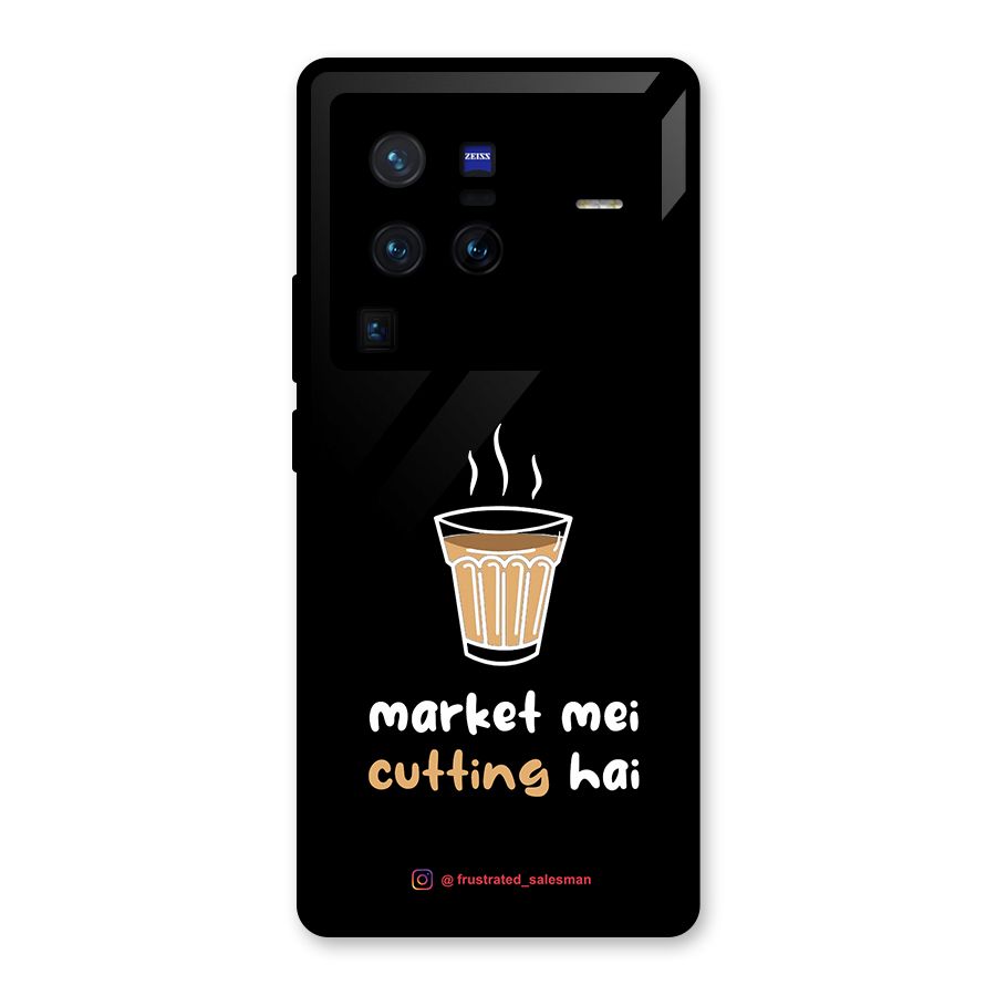 Market Mei Cutting Hai Black Glass Back Case for Vivo X80 Pro