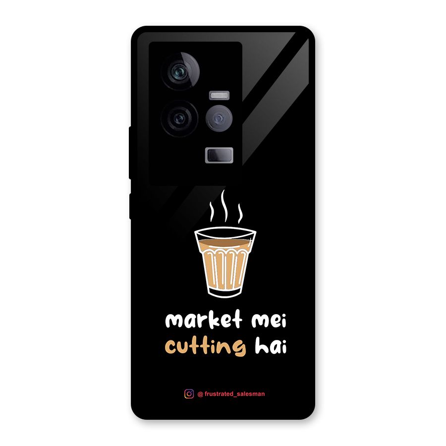 Market Mei Cutting Hai Black Glass Back Case for Vivo iQOO 11 5G