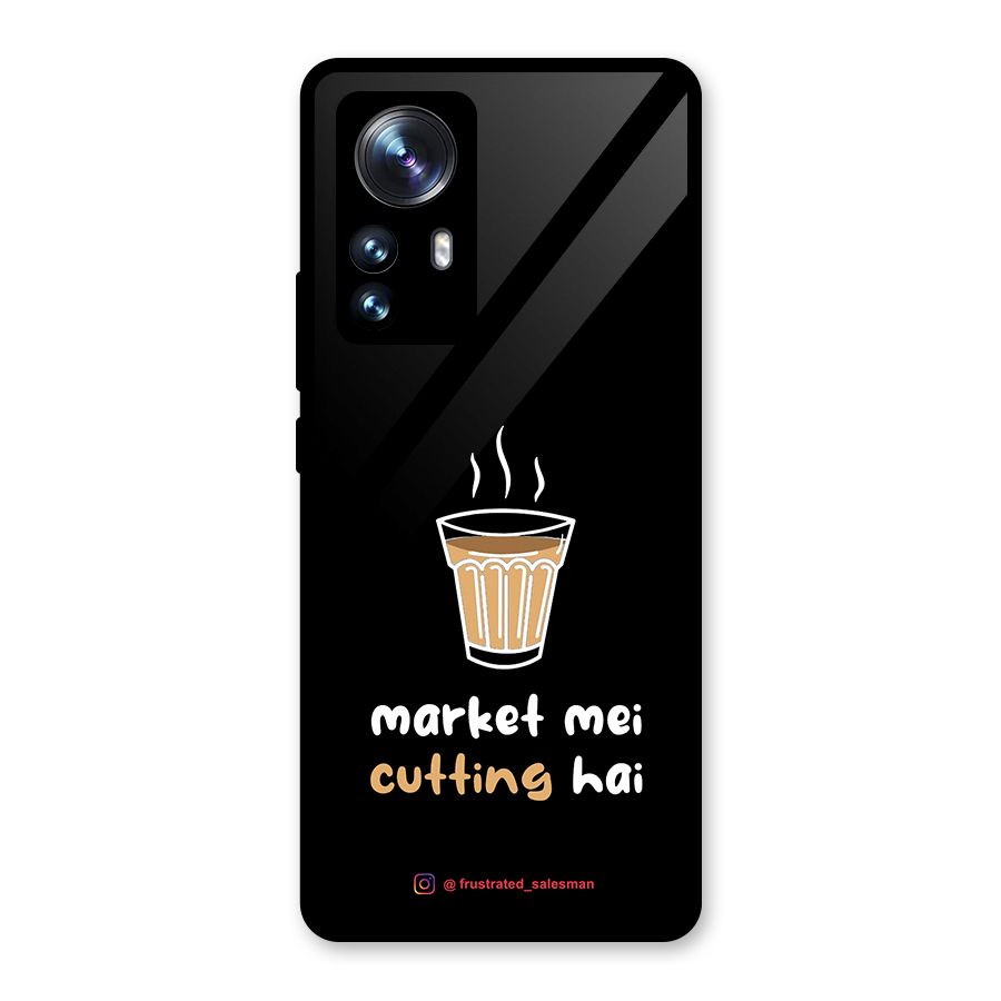 Market Mei Cutting Hai Black Glass Back Case for Xiaomi 12 Pro