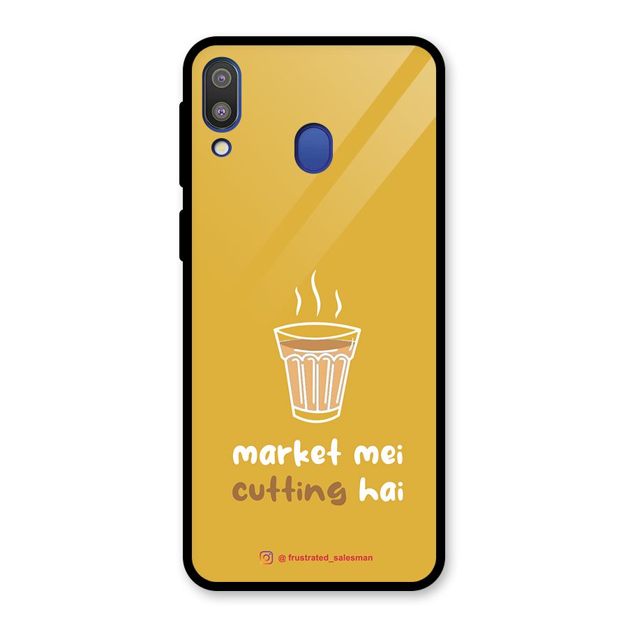Market Mei Cutting Hai Mustard Yellow Glass Back Case for Galaxy M20