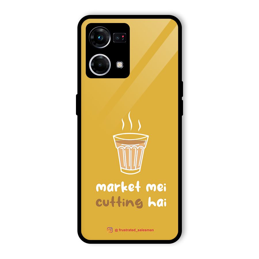 Market Mei Cutting Hai Mustard Yellow Glass Back Case for Oppo F21 Pro 5G