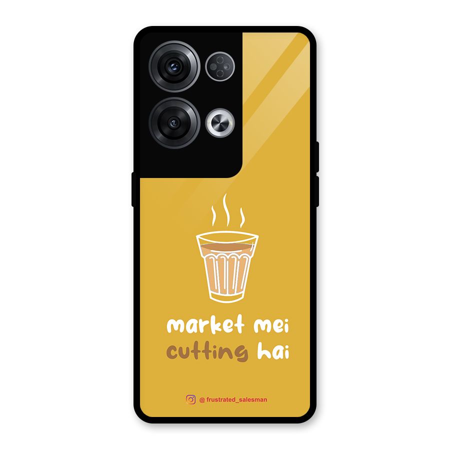 Market Mei Cutting Hai Mustard Yellow Glass Back Case for Oppo Reno8 Pro 5G